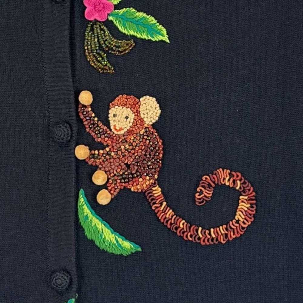 Michael Simon Embroidered Embellished Monkey Card… - image 3