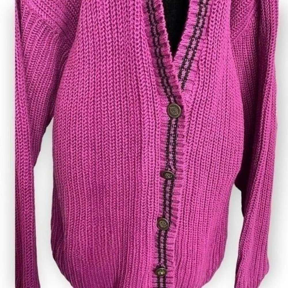 Dockers Vintage Purple Oversized Crochet Knit Lag… - image 9