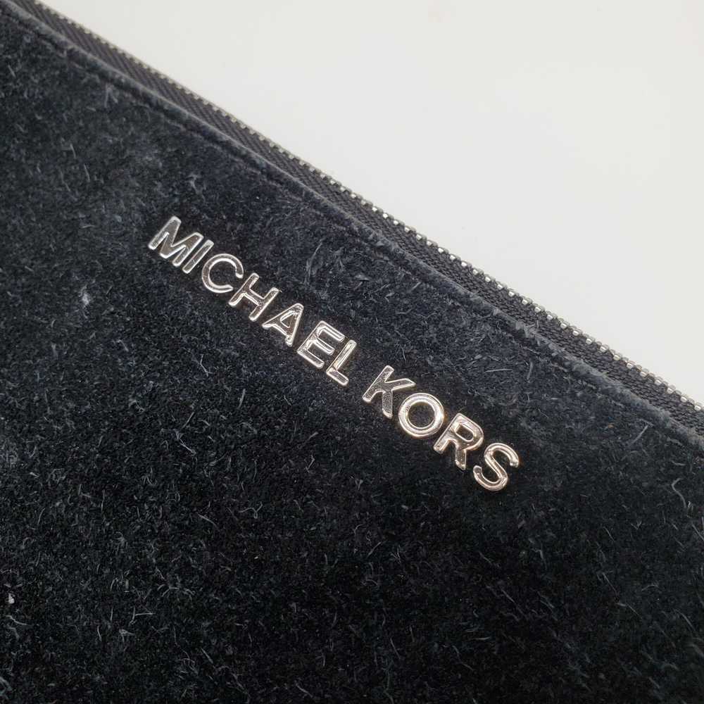 Michael Kors Black Suede Wristlet Zip Clutch 6x10" - image 3