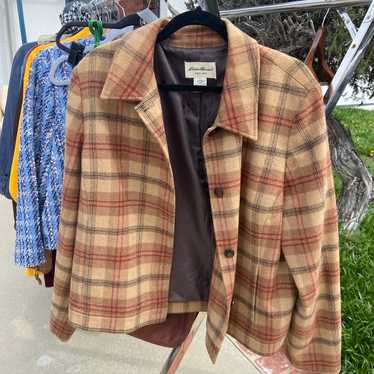 Vintage Eddie Bauer brown plaid coat