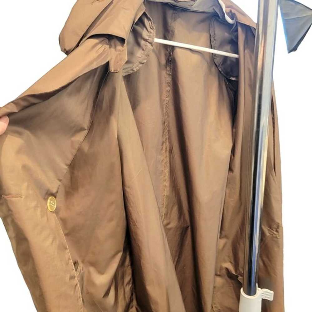 Vintage 70s Trench Coat Women XL 14 Brown Raincoa… - image 10
