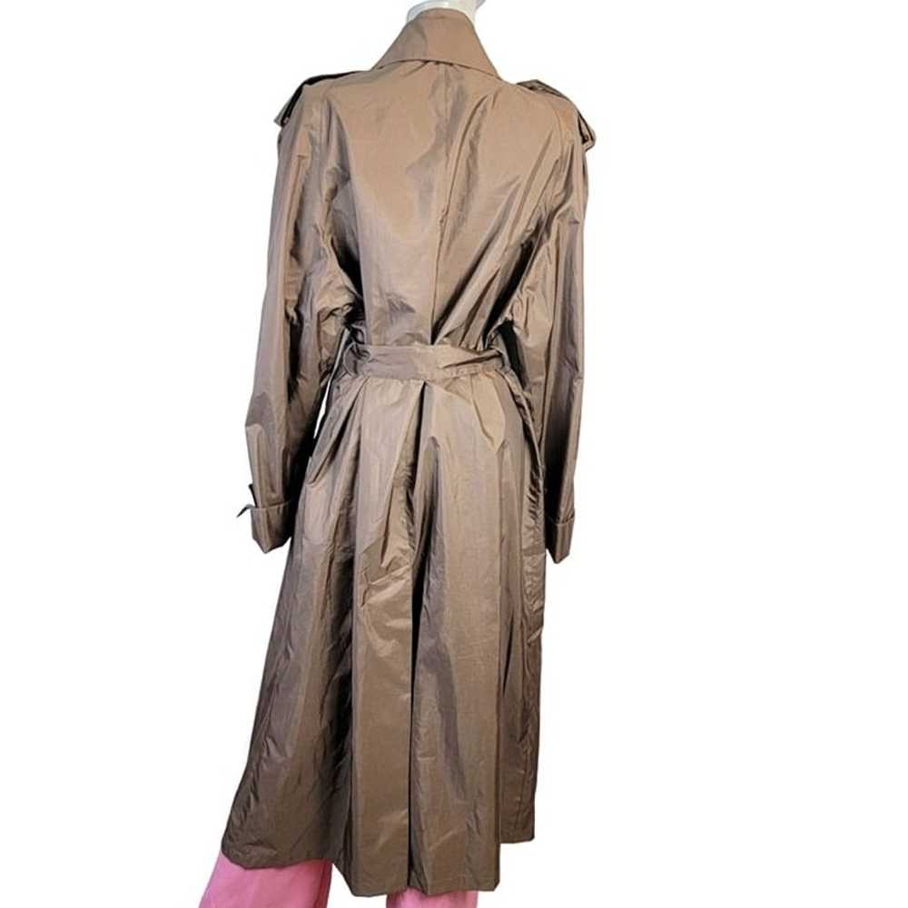 Vintage 70s Trench Coat Women XL 14 Brown Raincoa… - image 4