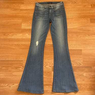VINTAGE Y2K Guess Low Rise Distressed Flare Jeans