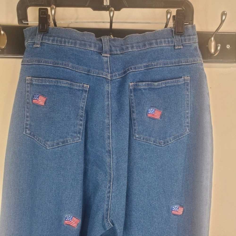 The Quacker Factory American flag denim jeans siz… - image 5