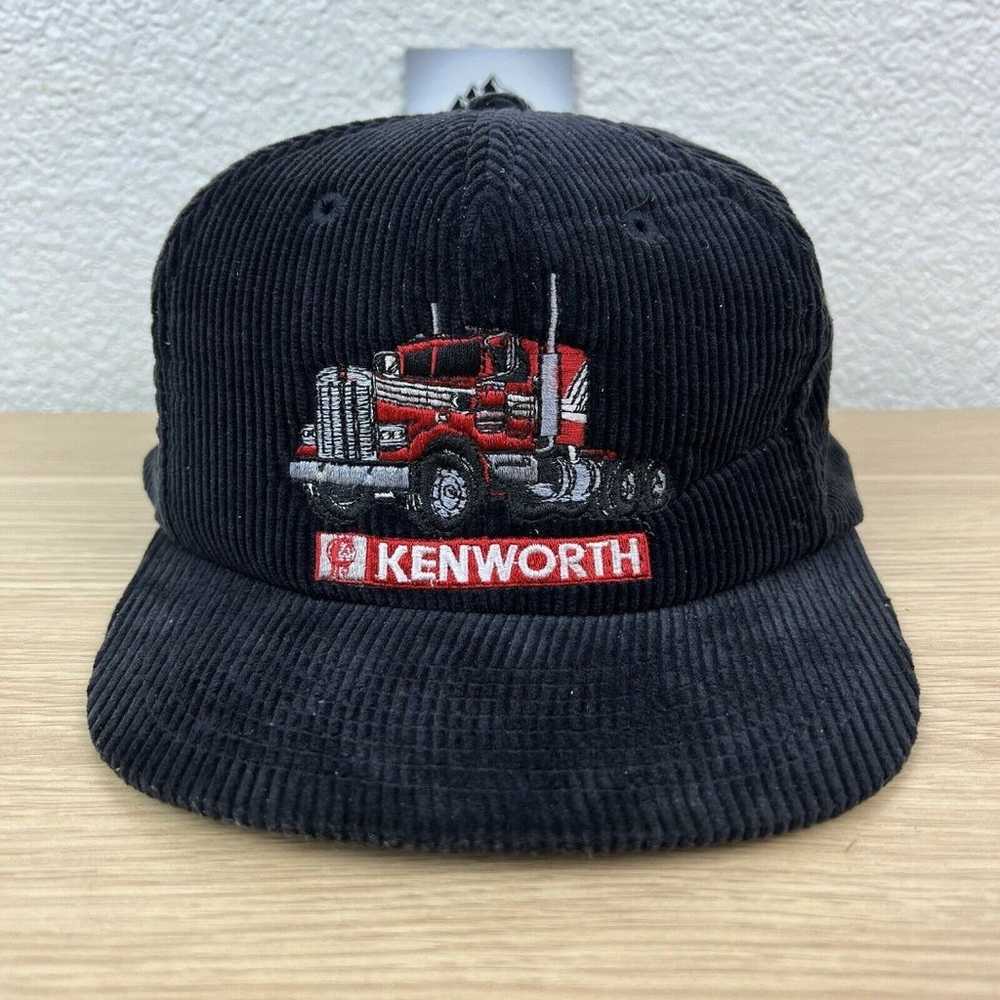 Vintage Kenworth Corduroy Snapback Trucker Cap Bl… - image 1