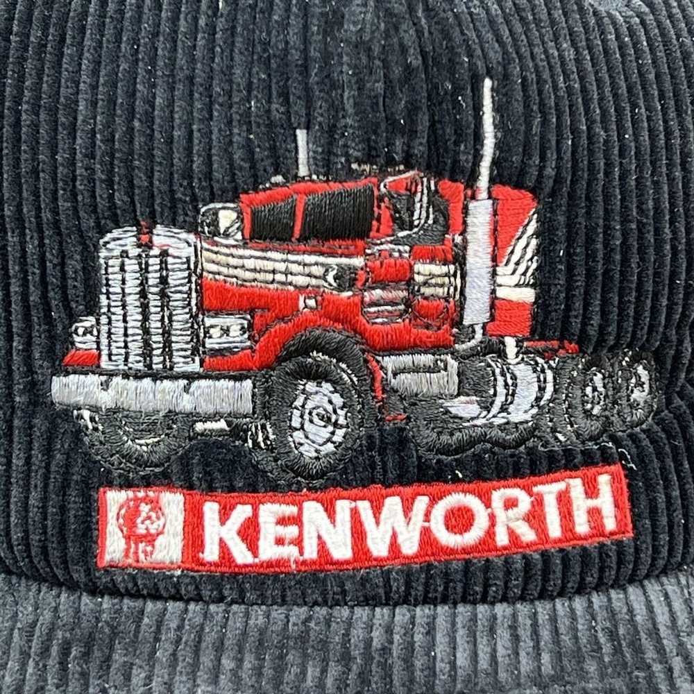 Vintage Kenworth Corduroy Snapback Trucker Cap Bl… - image 5