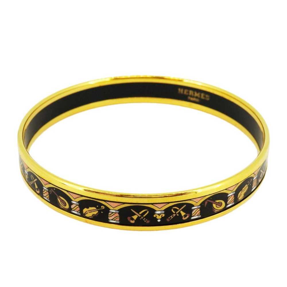 Hermes Hermes Bangle, Emaille PM, GP Plated, Gold… - image 1