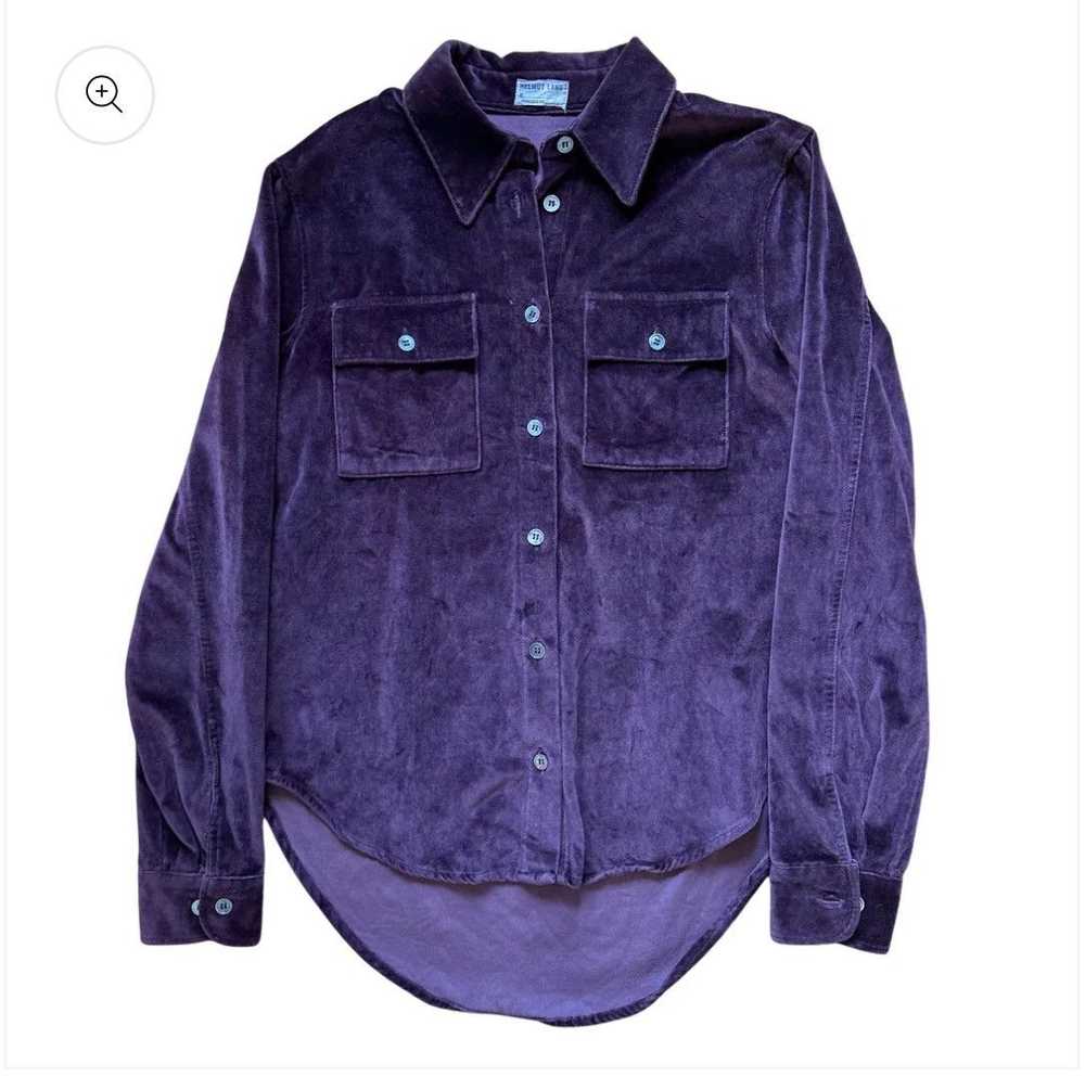 Helmut Lang 1997 Velvet Helmut Lang Button Up - image 2