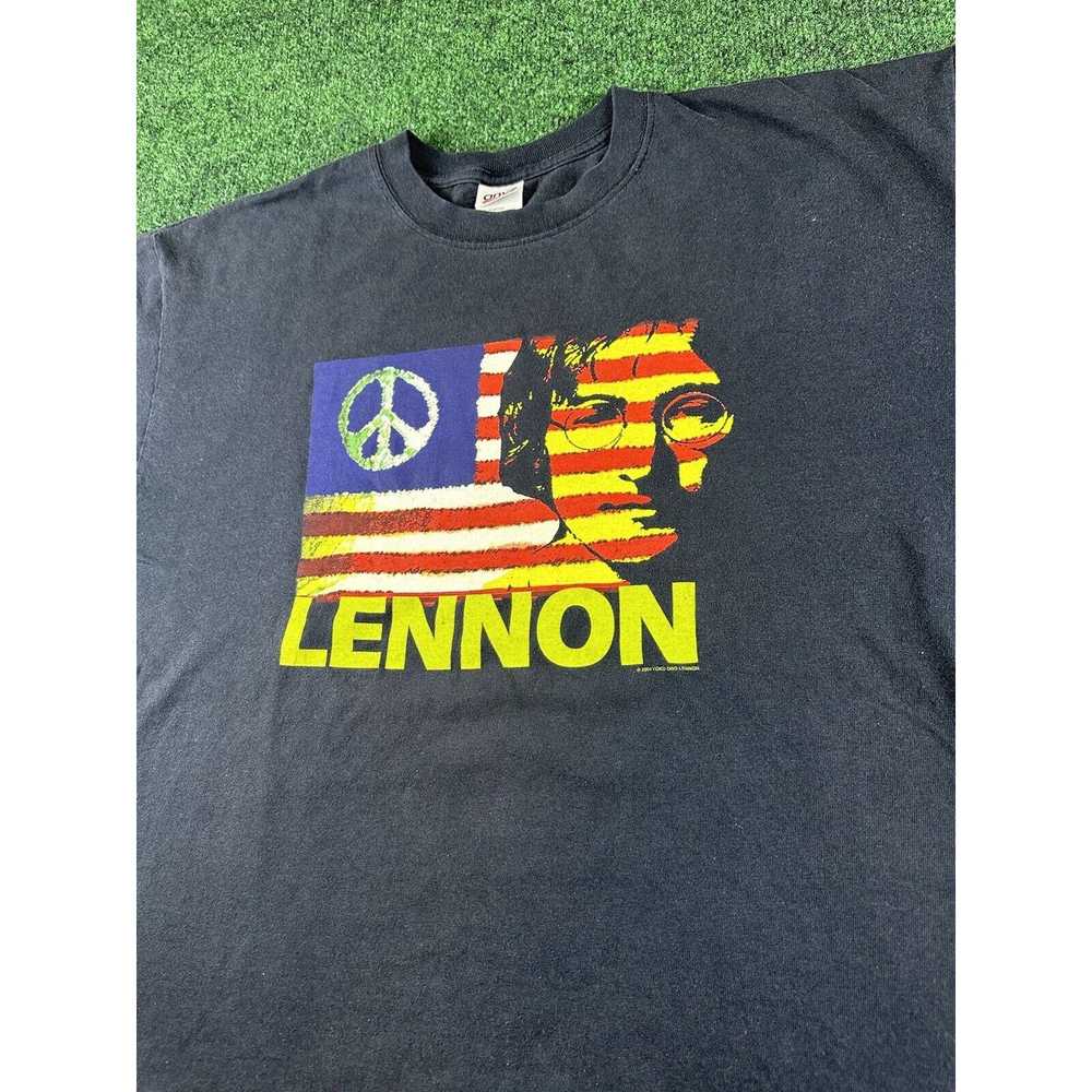 Streetwear × Vintage Vtg John Lennon “Give Peace … - image 2