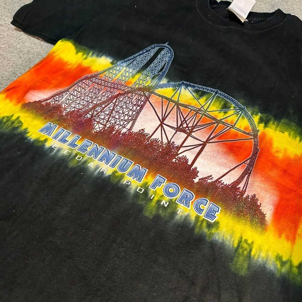 Vintage 90s Cedar Point Millennium Force Tie Dye … - image 2