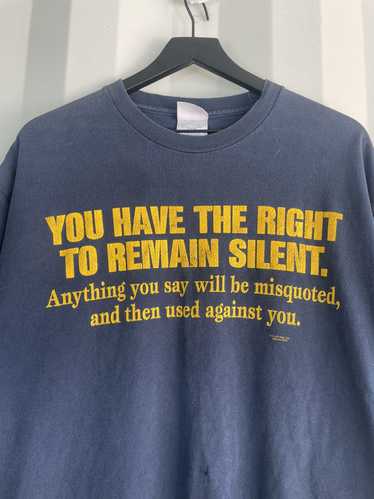 Vintage Right to remain silent tee FBI - image 1