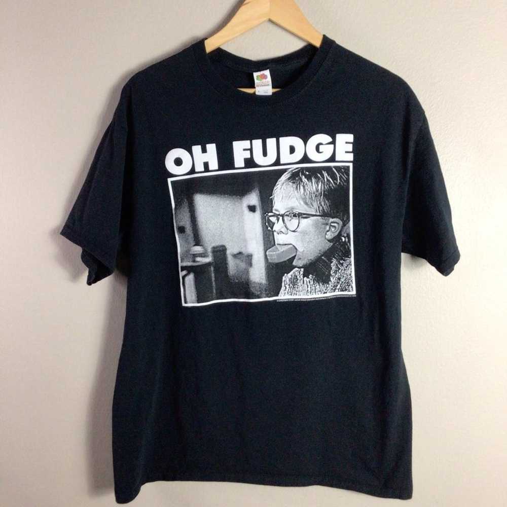 A Christmas Story Funny Oh Fudge T Shirt Black Wh… - image 1