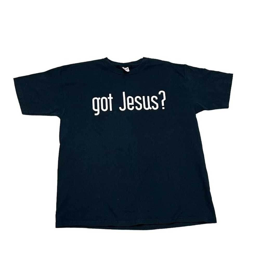 VTG Jesus T-Shirt Men's XL Black Got Milk Parody … - image 1