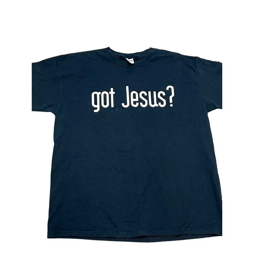 VTG Jesus T-Shirt Men's XL Black Got Milk Parody … - image 2