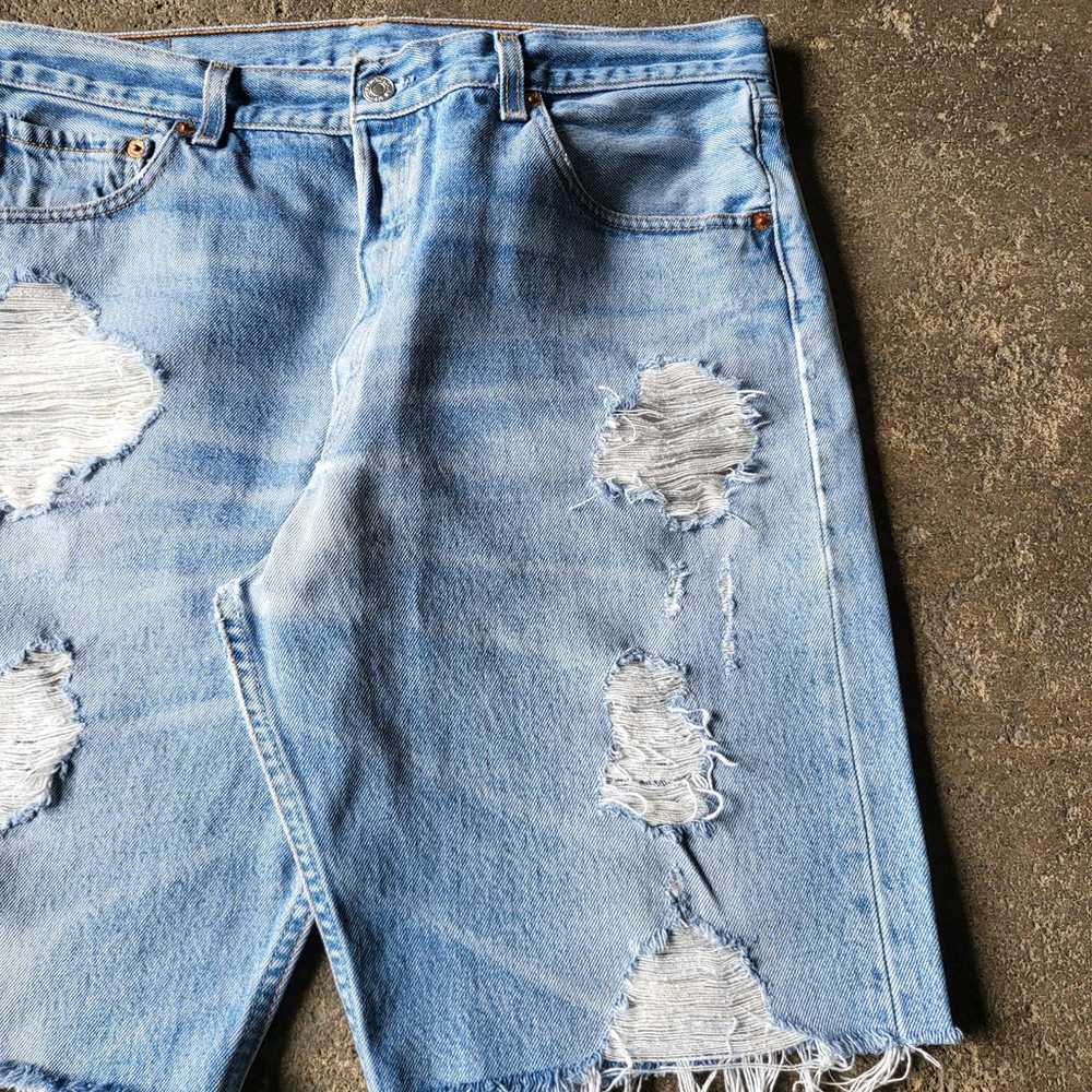 Vintage Levi's 501 Cut Off Shorts Size 34 Blue Jo… - image 3