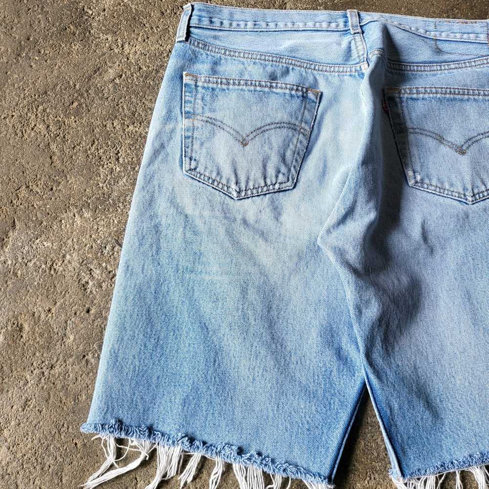 Vintage Levi's 501 Cut Off Shorts Size 34 Blue Jo… - image 5