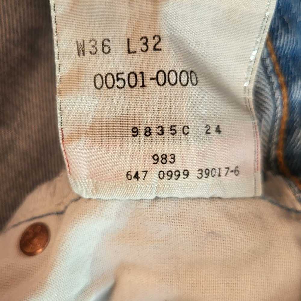 Vintage Levi's 501 Cut Off Shorts Size 34 Blue Jo… - image 7