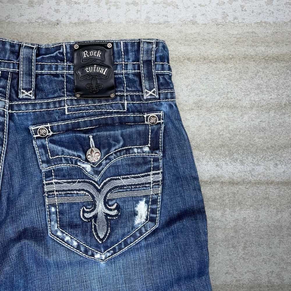 Vintage Rock Revival Jeans Flared Fit Bootcut Bel… - image 3