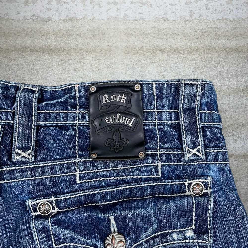 Vintage Rock Revival Jeans Flared Fit Bootcut Bel… - image 4