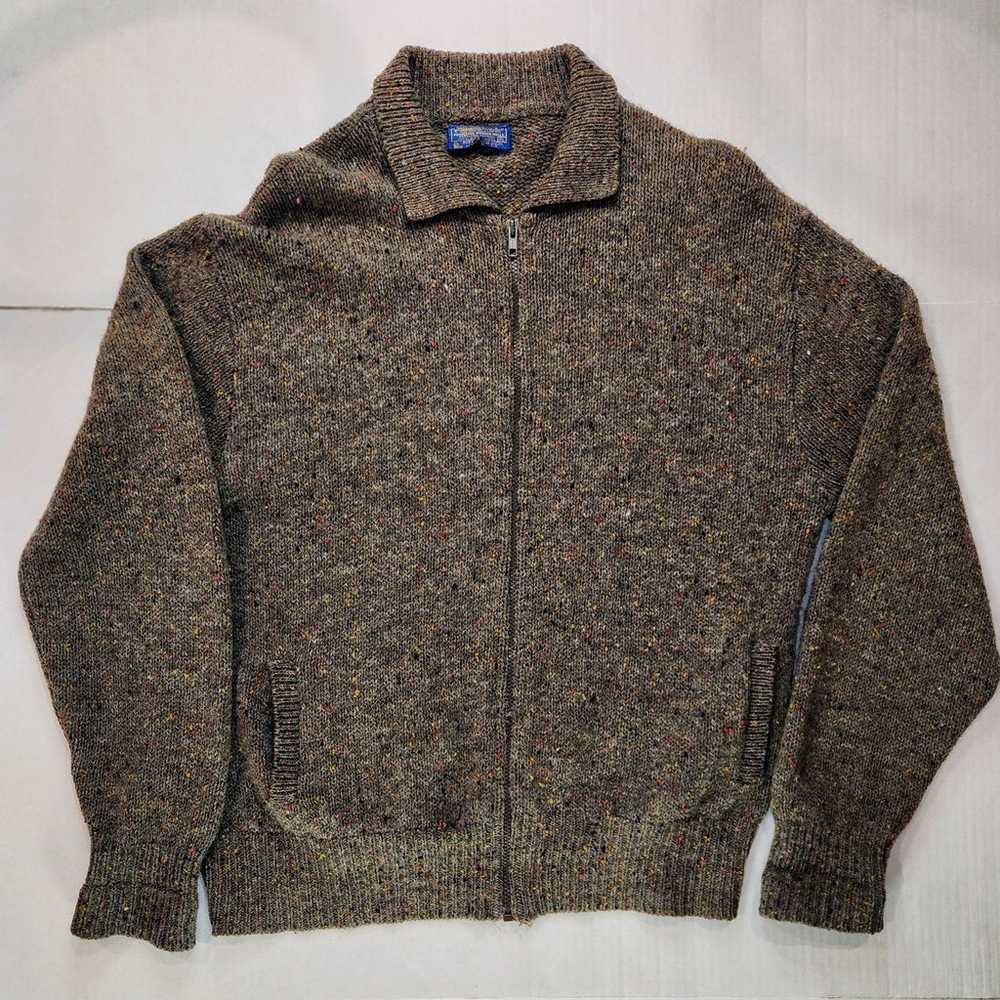 Vintage Pendleton Sweater XL Wool Full Zip Cardig… - image 1