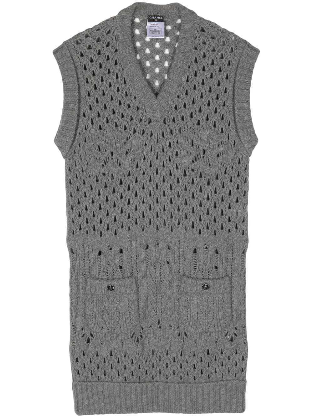 CHANEL Pre-Owned 2006 open-knit sleeveless minidr… - image 1