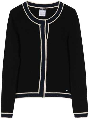 CHANEL Pre-Owned 2002 contrast-border cashmere ca… - image 1