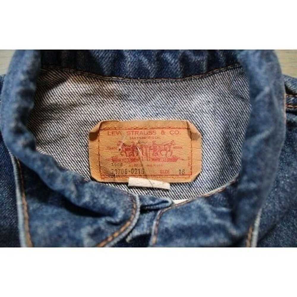 Vintage 80s Dark Denim Levis Jean Jacket Button D… - image 2