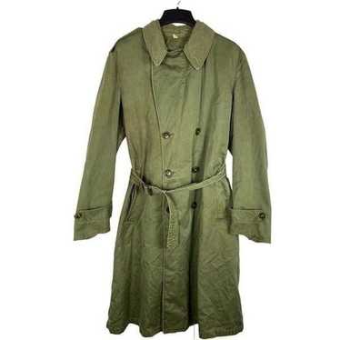 Vintage U.S Army Trench Coat Olive Green Long/Med… - image 1