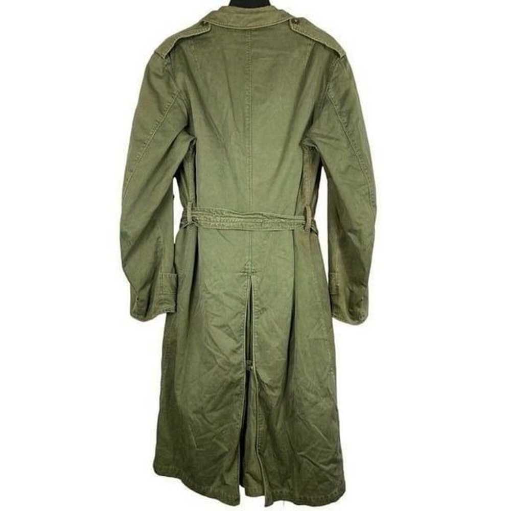 Vintage U.S Army Trench Coat Olive Green Long/Med… - image 2