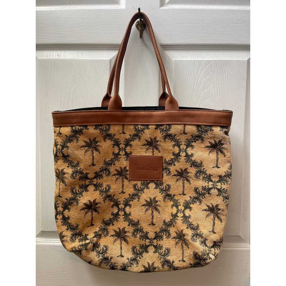 Large Made in USA Tapestry Carpet Bag Tote Purse … - image 1