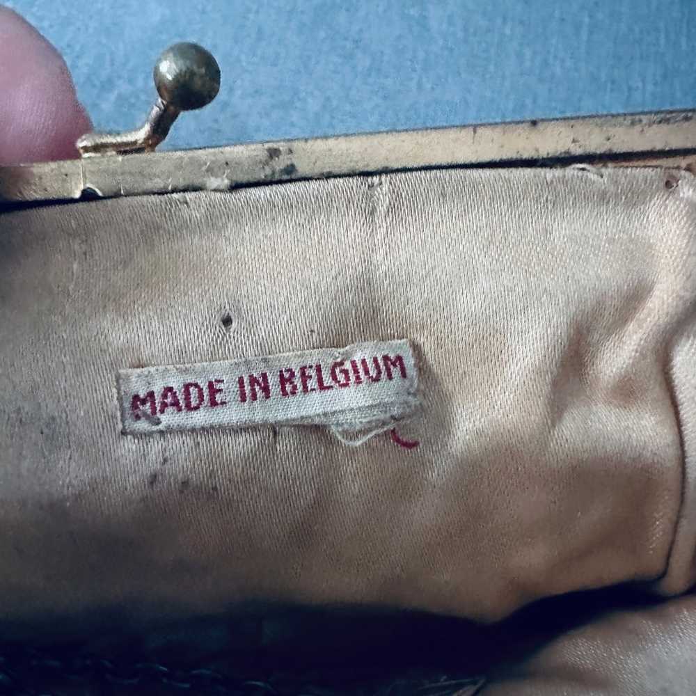 Vintage small beaded white handbag purse - image 6