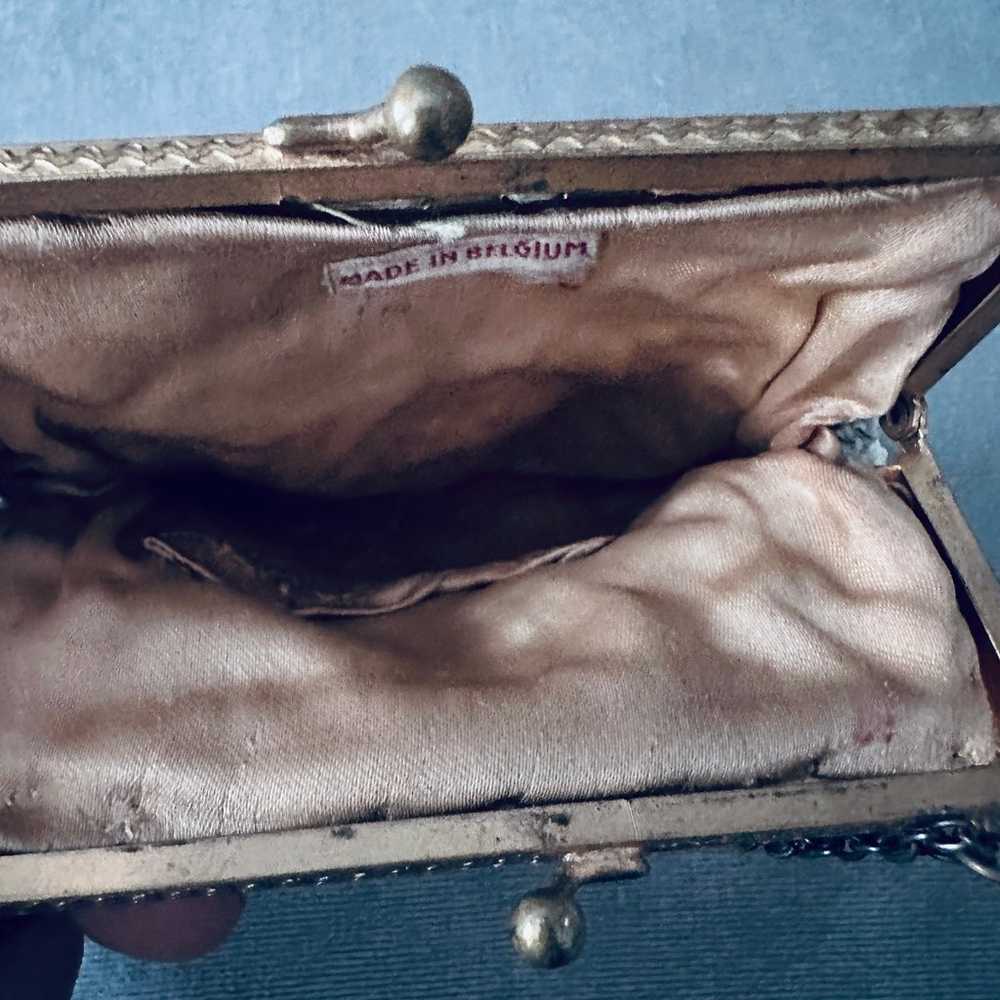 Vintage small beaded white handbag purse - image 7