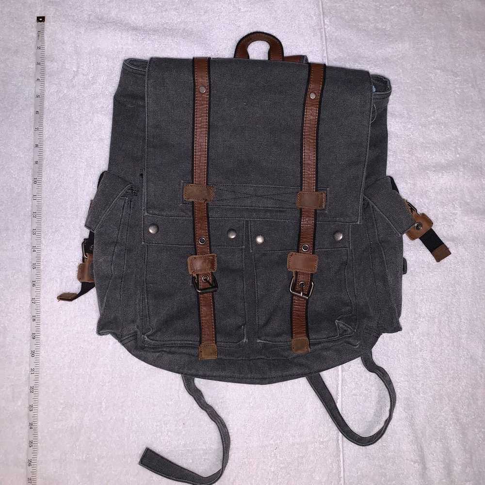 United Leather New York Backpack : Canvas and Lea… - image 1