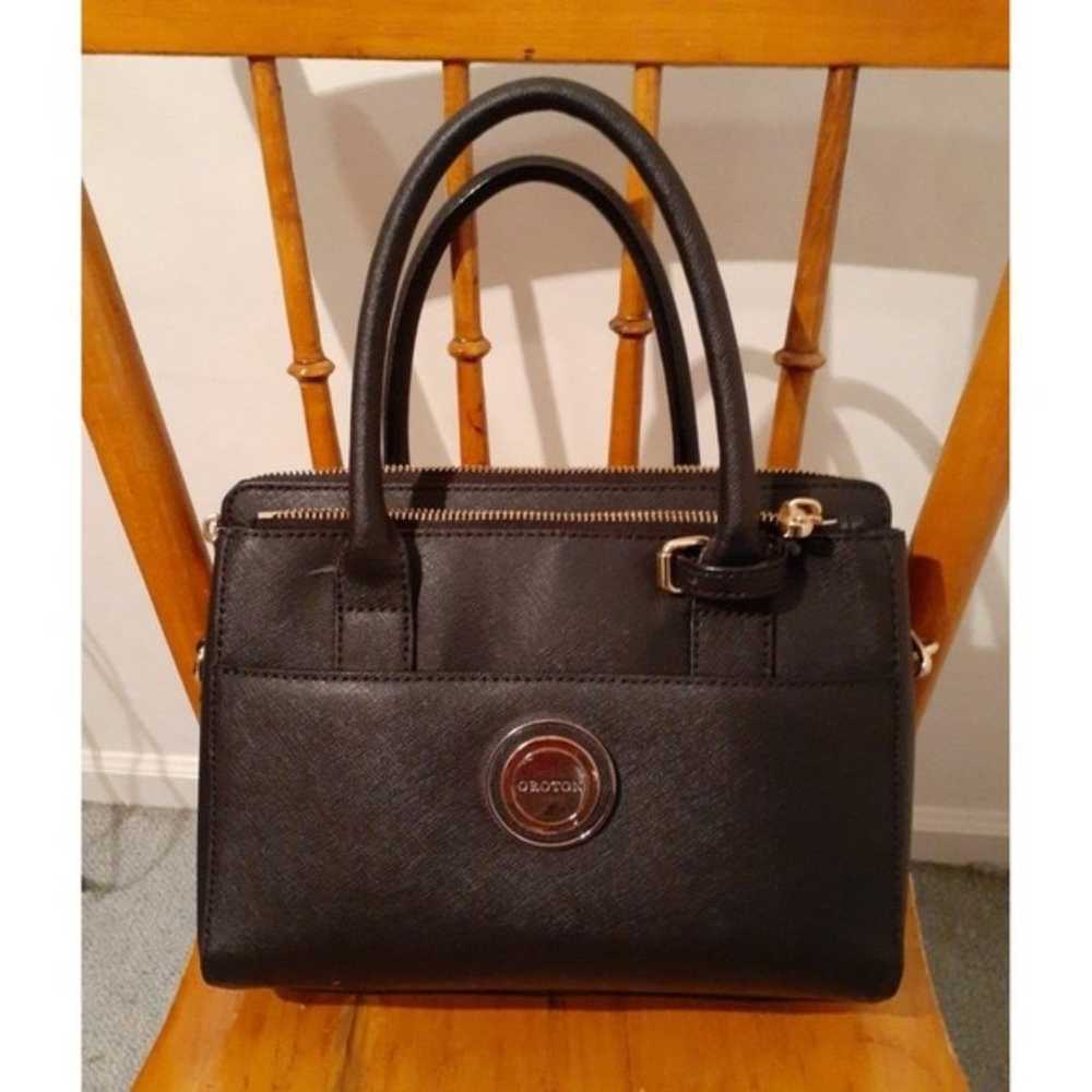 Oroton black saffiano leather handbag purse bag c… - image 1