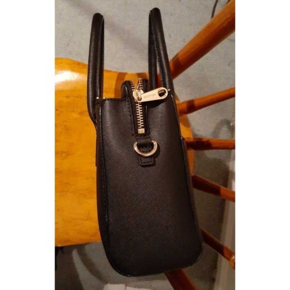 Oroton black saffiano leather handbag purse bag c… - image 3