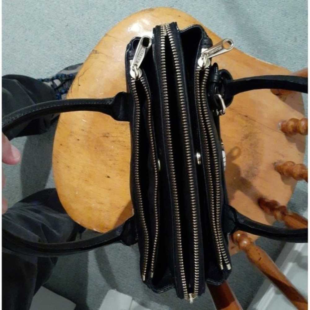Oroton black saffiano leather handbag purse bag c… - image 4