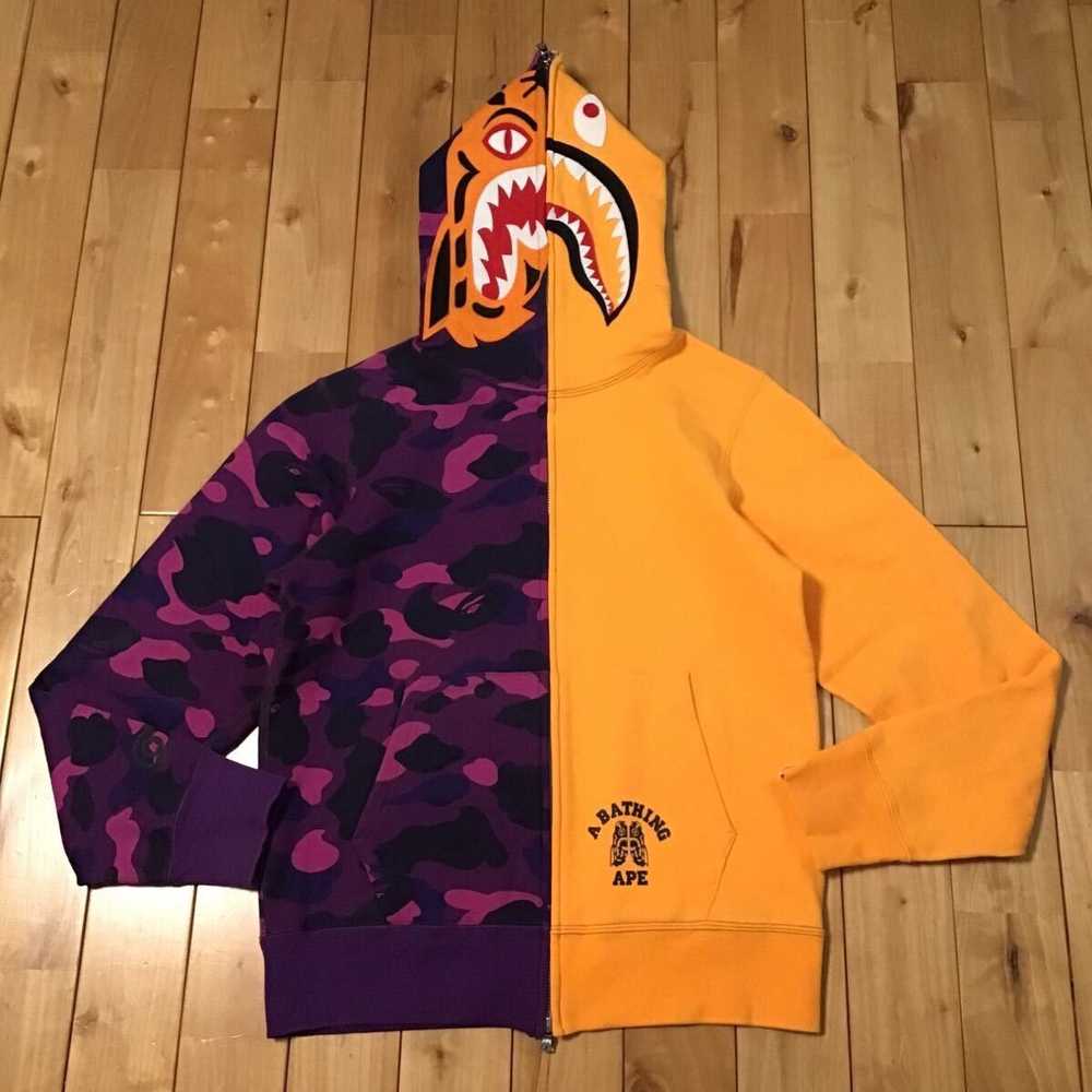 Bape BAPE Tiger shark full zip hoodie purple camo… - image 1