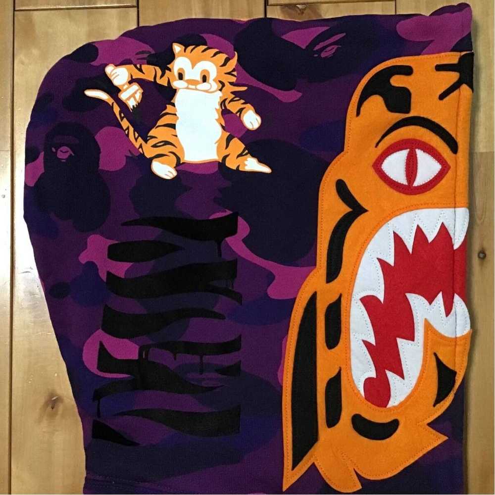Bape BAPE Tiger shark full zip hoodie purple camo… - image 4
