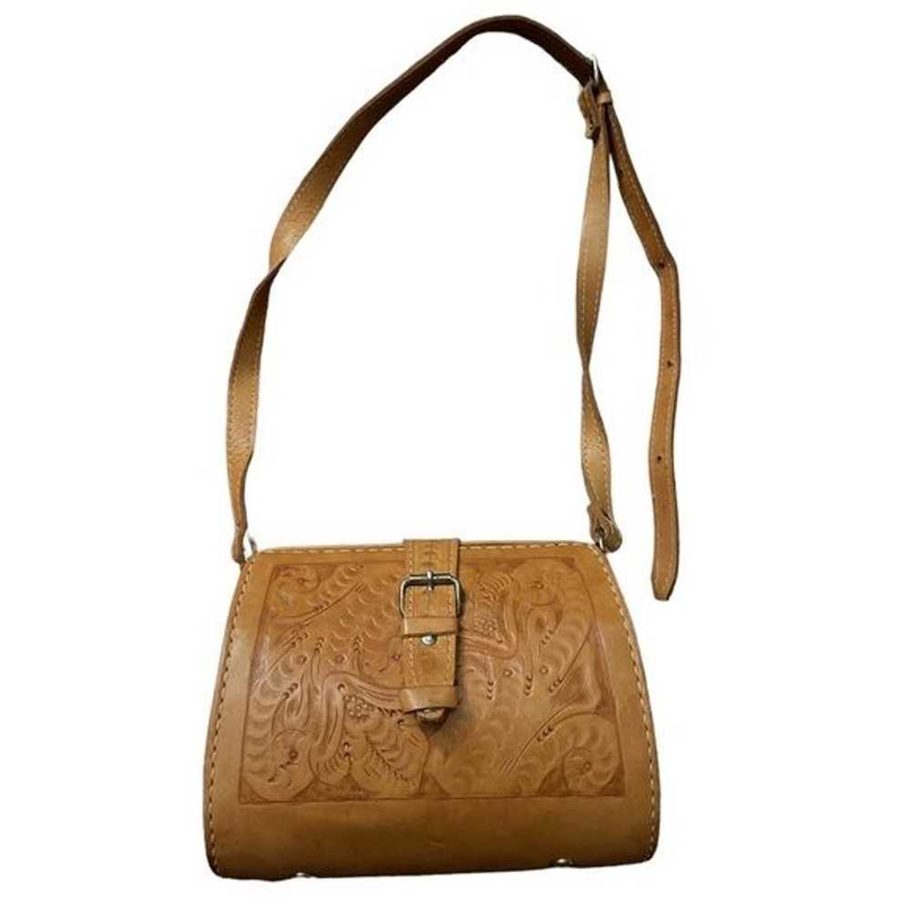 Vintage leather tooled purse - image 1