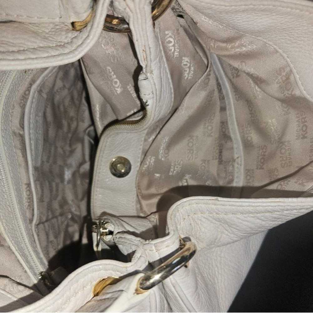 Y2K Michael Kors Layton Purse Cream Pebbled Leath… - image 6