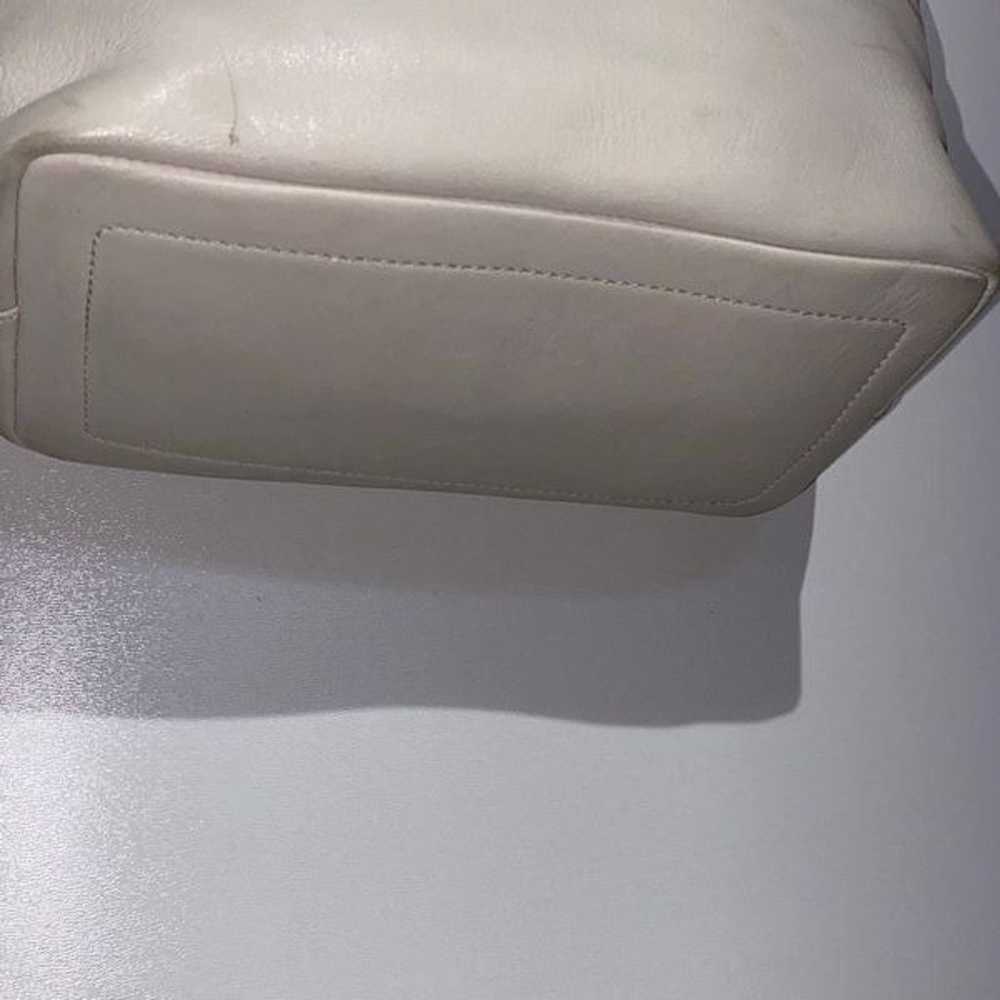 Coach Women's White Zipper Top Leather Tote Handb… - image 5