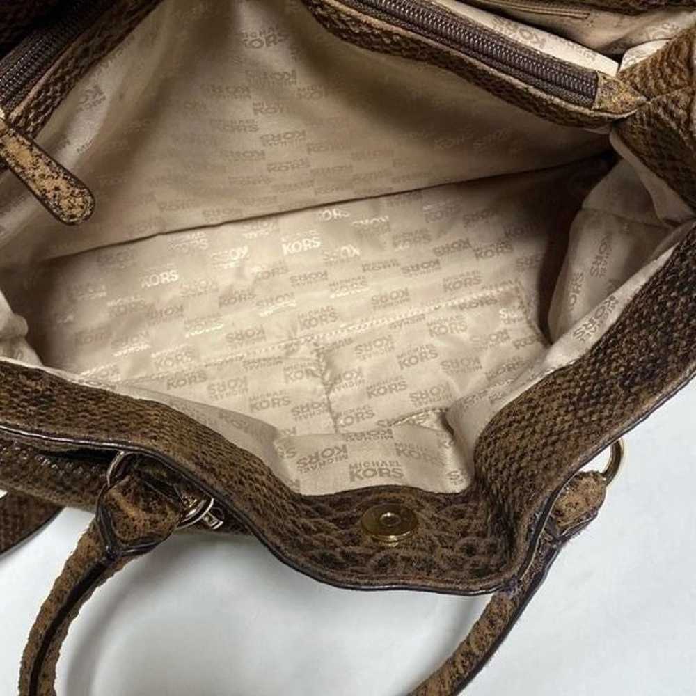 Michael Kors Hamilton Brown Python Snakeskin Leat… - image 8