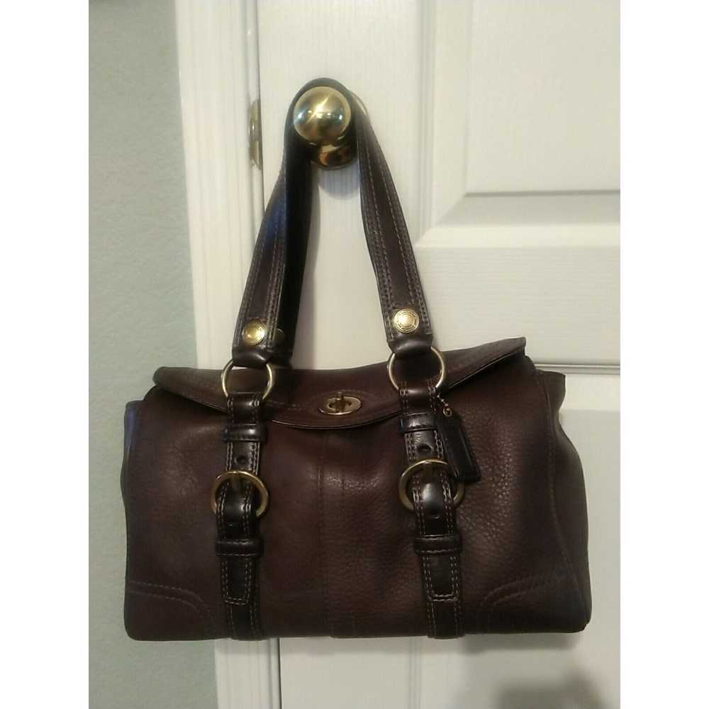 Coach Chelsea Brown Pebble Leather Satchel Tote S… - image 2