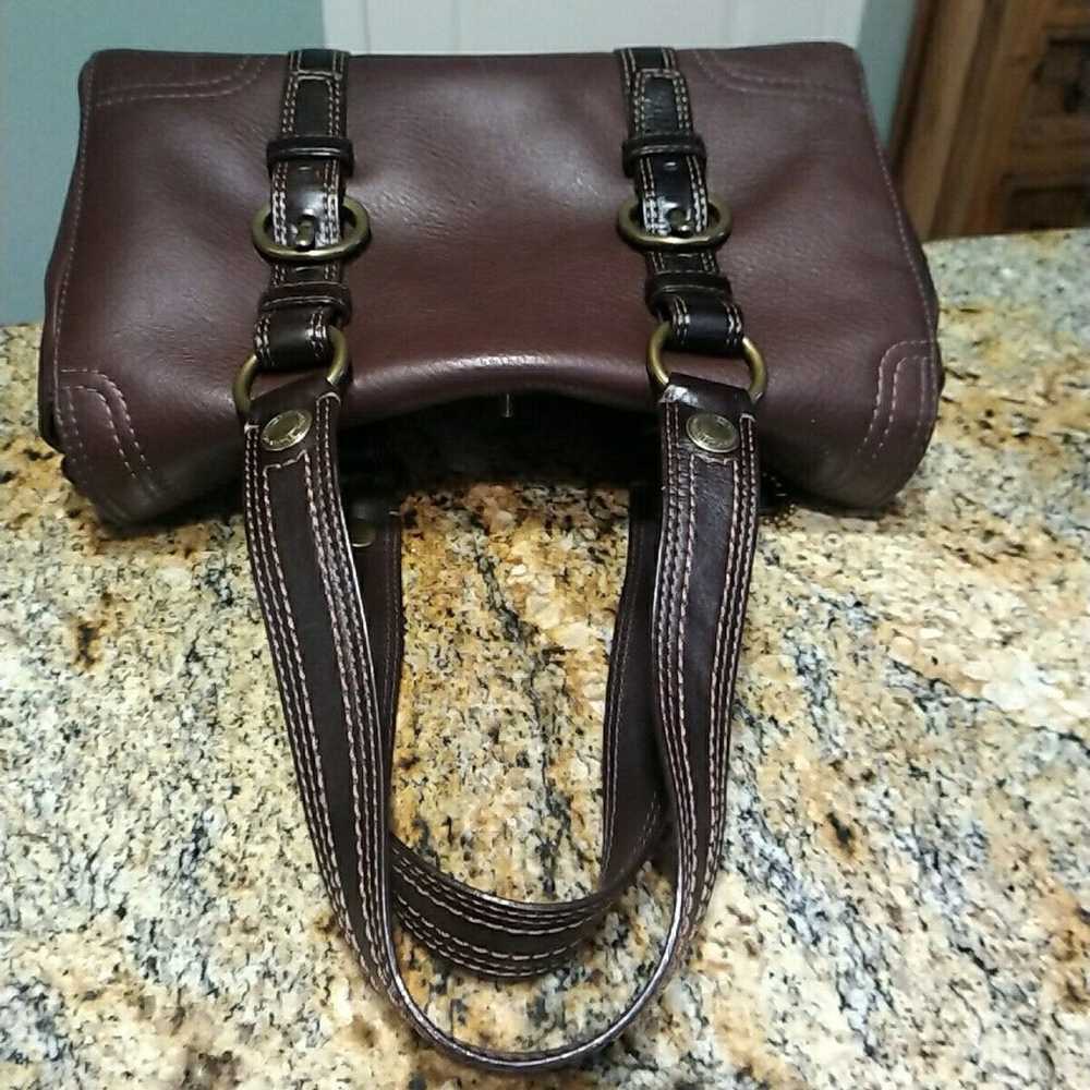 Coach Chelsea Brown Pebble Leather Satchel Tote S… - image 8