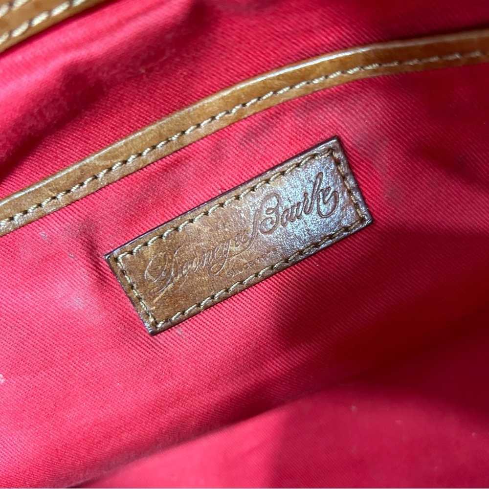 Dooney & Bourke Tan Beige Leather Zipper Large Sh… - image 10