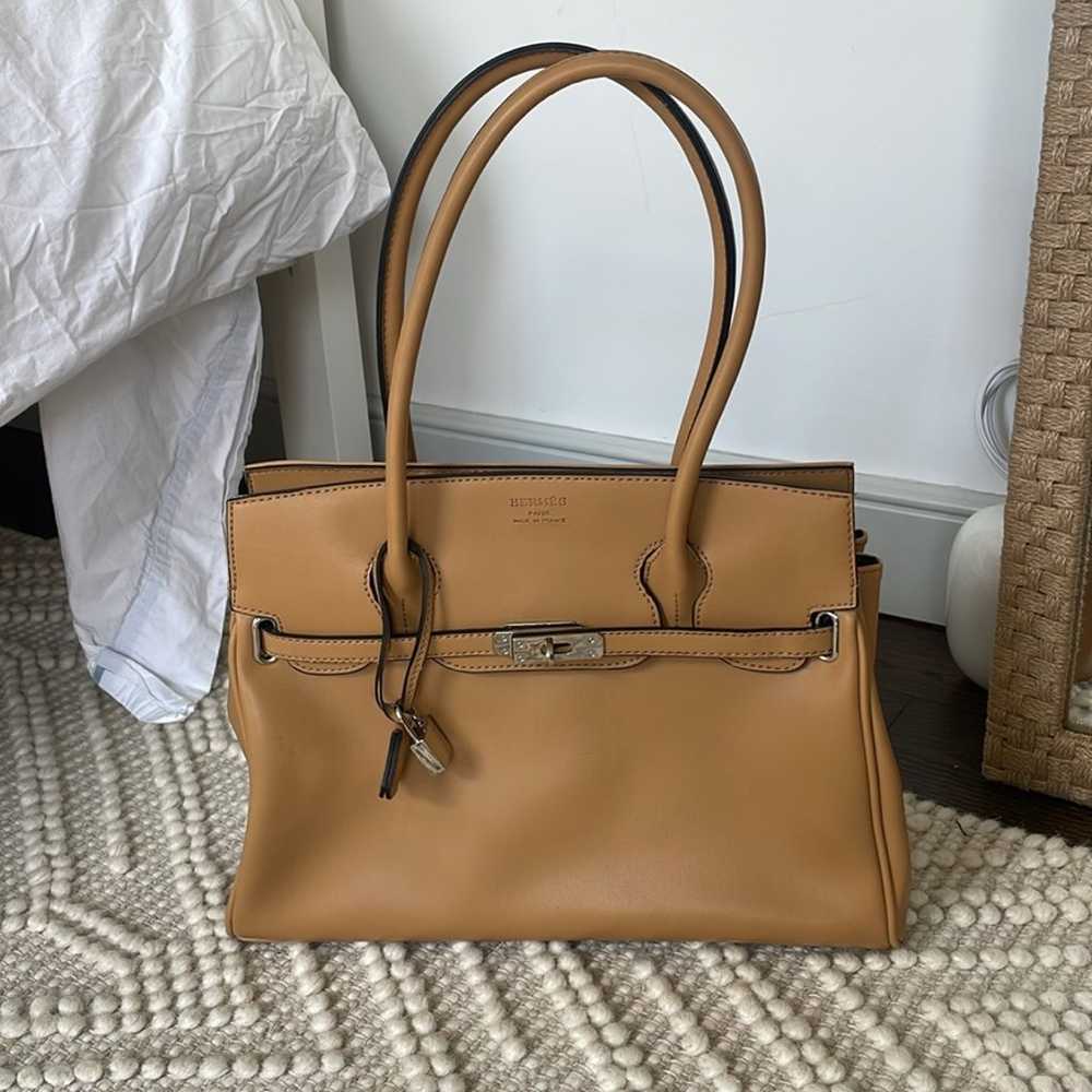 Kelly Style Camel Leather Bag - image 1