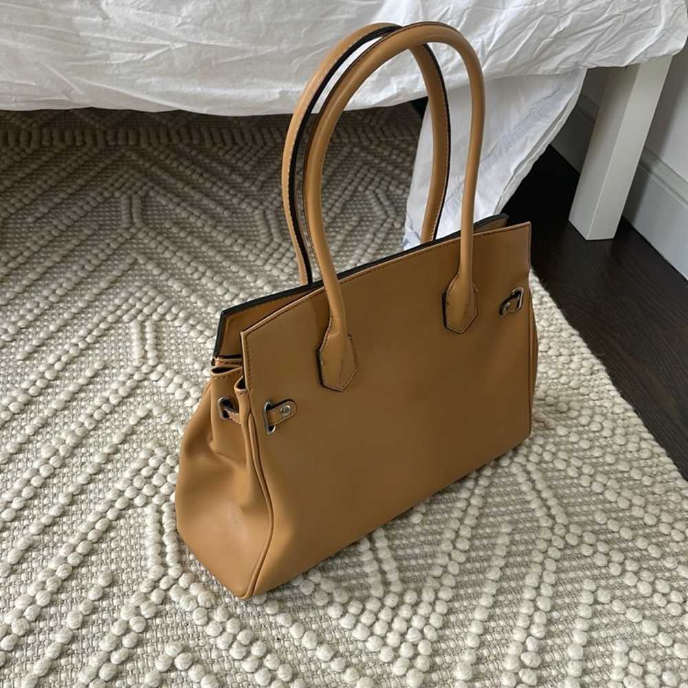 Kelly Style Camel Leather Bag - image 2