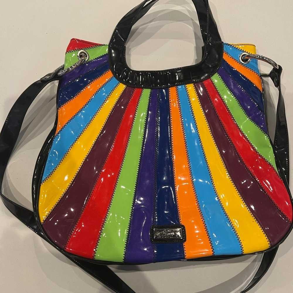 Braccialini multicolor patent leather handbag wit… - image 1