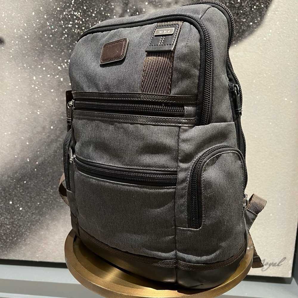 Grey Tumi Backpack with Brown Leather Details ~ U… - image 1
