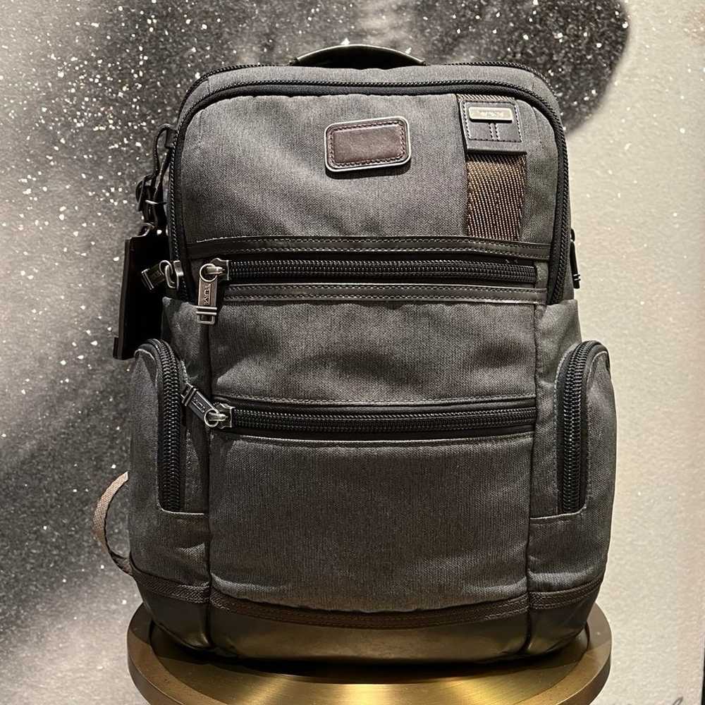 Grey Tumi Backpack with Brown Leather Details ~ U… - image 2